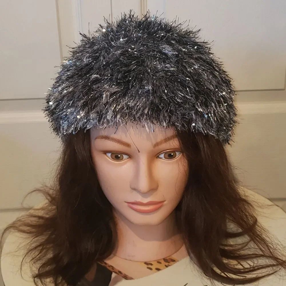 Shimmery Silver Beanie Hat